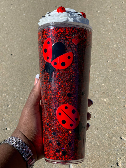 Lady Bug Snow Globe Tumbler