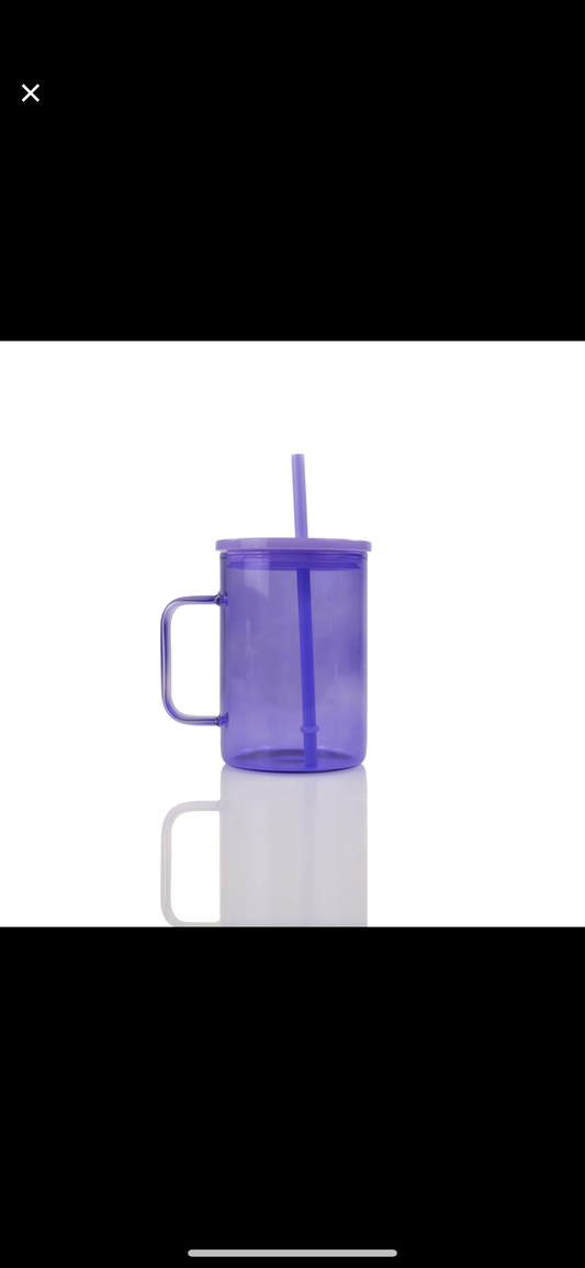 16oz. Purple Jelly Glass Mug