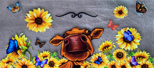 Cute Cow & Sunflowers