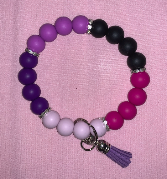 Purple keychain wristlet
