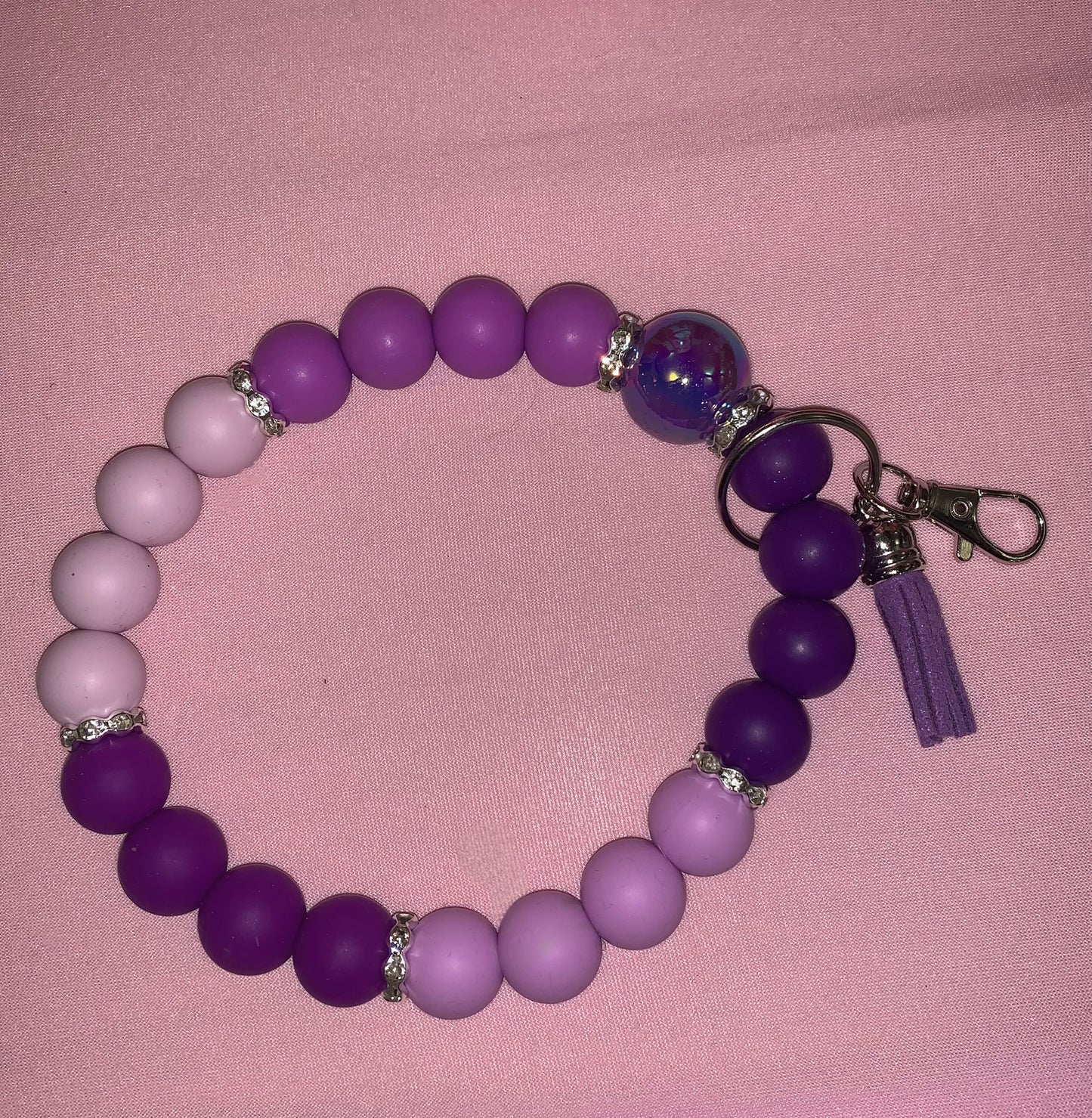 Purple keychain wristlet
