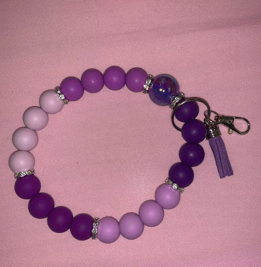 Purple keychain wristlet