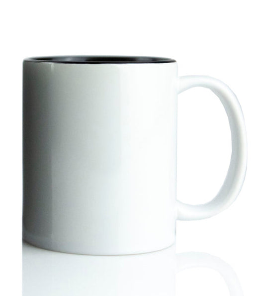 11oz. White/Black Ceramic Mug