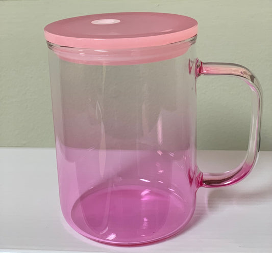 16oz. Light Pink Jelly Glass Mug