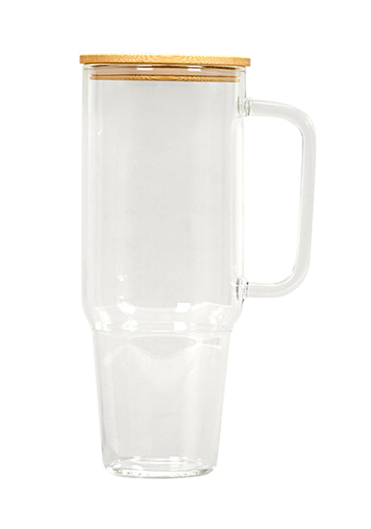 40oz Glass Tumbler W/ Handle