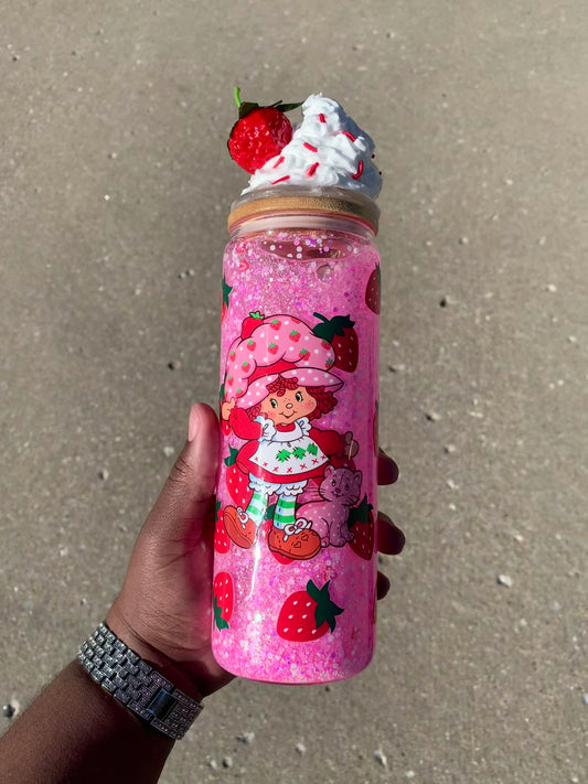 Glass Strawberry Shortcake 20oz Tumbler